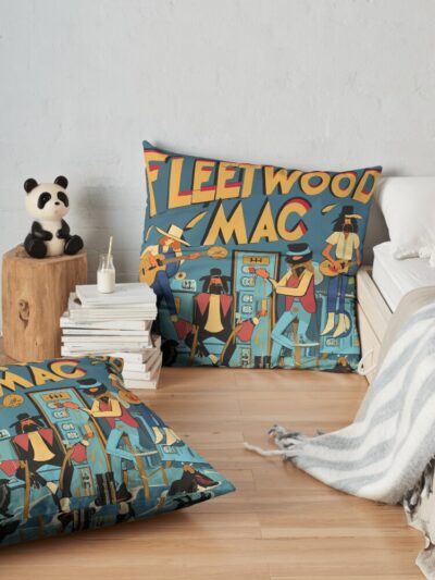 Fleetwood Mac Illustration Cover Throw Pillow Official Fleetwood Mac Merch