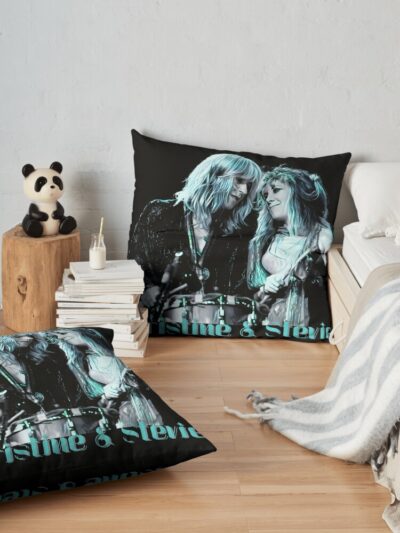 Fleetwoodmac || Christine And Stevie Throw Pillow Official Fleetwood Mac Merch
