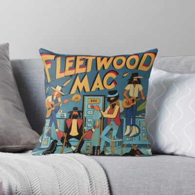 Fleetwood Mac Illustration Cover Throw Pillow Official Fleetwood Mac Merch